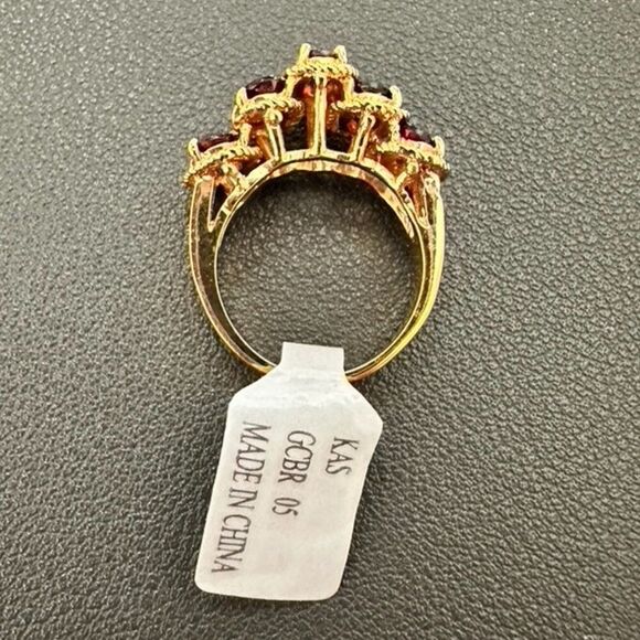 NWT Gen Garnet 14KT Gold Plated Tier Ring Size 5 - New - Picture 5 of 8